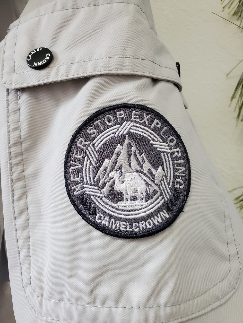 CAMEL CROWN Waterproof Shell Jacket Windbreaker Light Gray - Picture 6 of 16